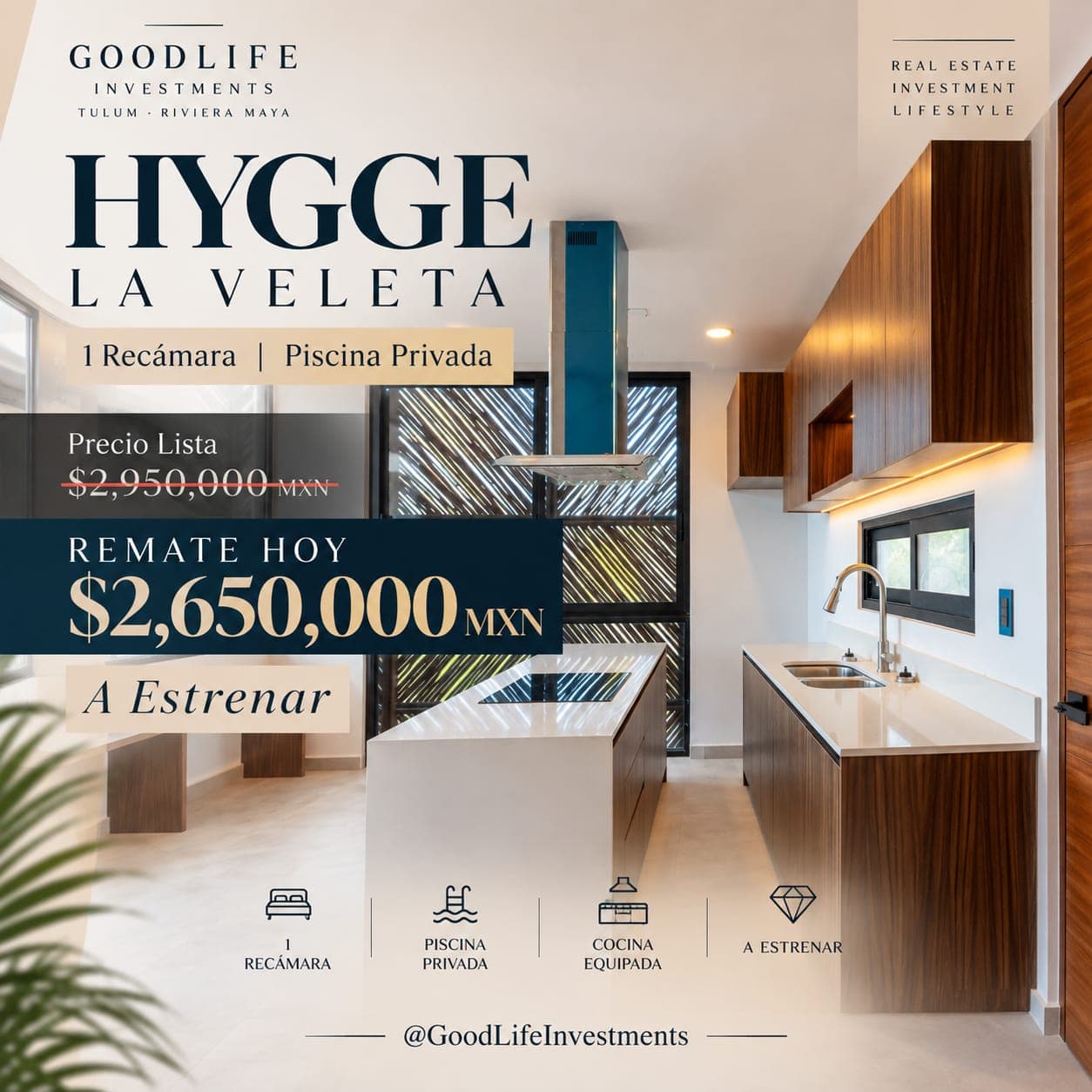 🚨*BROKER ALERT* 🚨 _UNIDAD CENOTE FAMILY 2 RECAMARAS CON PISCINA A_ *$3,550,000 MXN* 🤯 📌Hygge, LA VELETA.