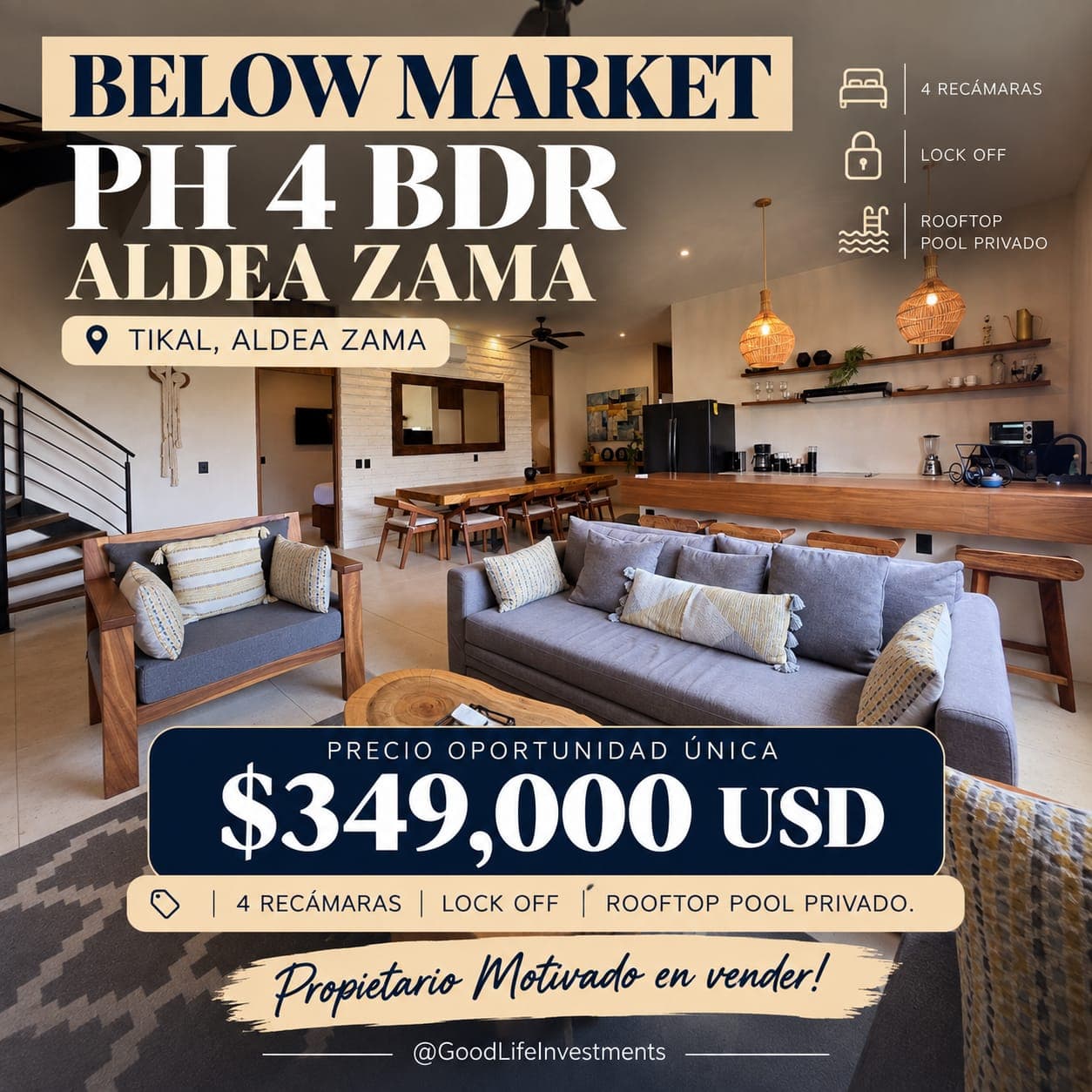 *_INCREIBLE GRAN PENTHOUSE DE 4 RECÁMARAS DE 334 M2 EN TIKAL, ALDEA ZAMA_*
