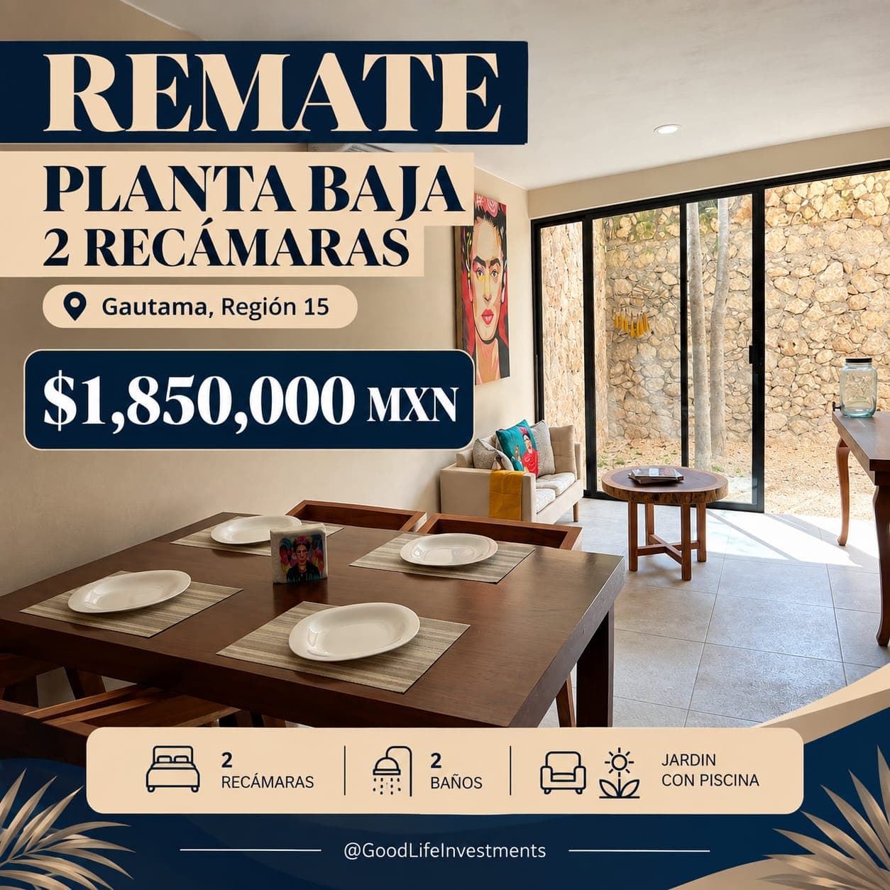 *_GAUTAMA DEPARTAMENTO PLANTA BAJA CON JARDIN Y PISCINA PRIVADO_*
